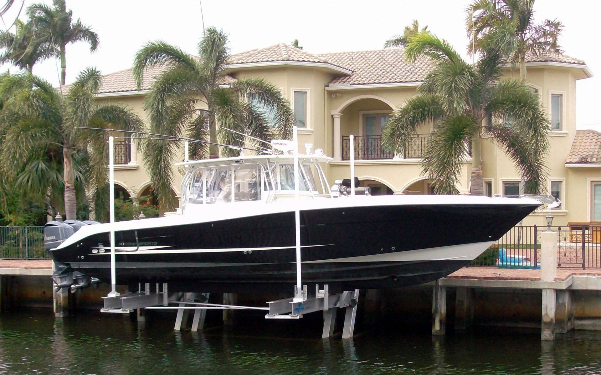 elevator yacht lift on waterfront property